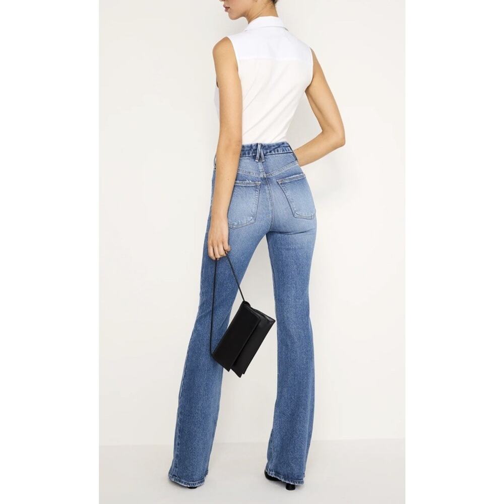 Good American Soft Tech Good Classic Bootcut Jeans Size 8 AS - Picture 2 of 6